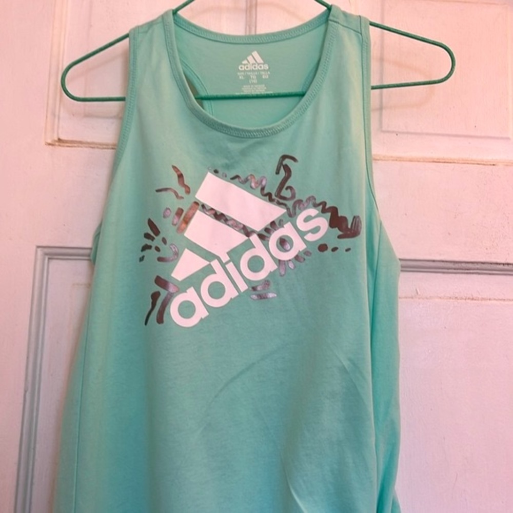 Adidas girls mint green tank top in size xl/16